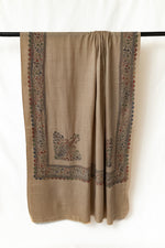 Load image into Gallery viewer, Khamosh Rang - خاموش رنگ - Beige Embroidered Shawl