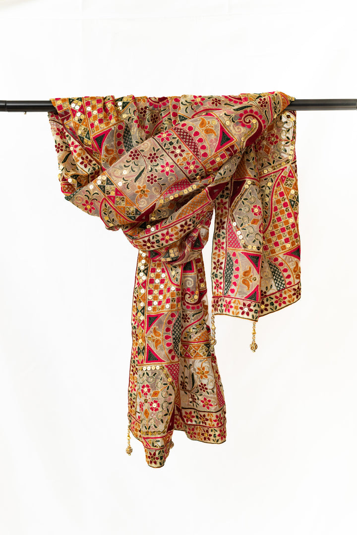 Rang Mahal - رنگ محل - Organza Panelled Dupatta