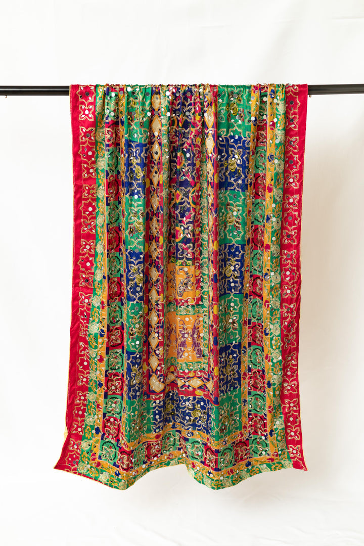Sheesha Sitara - شیِشہ ستارہ - Mirror-work Satin Dupatta