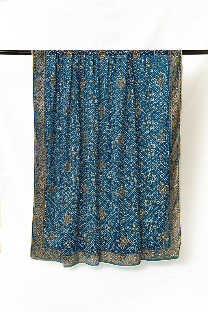 Neel Sitara - نیل ستارہ - Embellished Chunri Dupatta