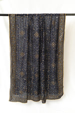 Load image into Gallery viewer, Neel Aasmaan - نیل آسمان - Midnight Mirror Dupatta

