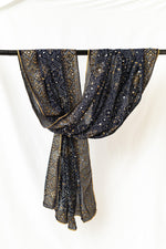 Load image into Gallery viewer, Neel Aasmaan - نیل آسمان - Midnight Mirror Dupatta

