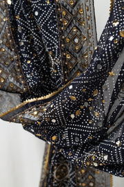 Neel Aasmaan - نیل آسمان - Midnight Mirror Dupatta