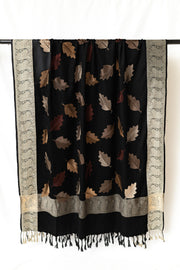 Chup Ki Chaadar - چپ کی چادر - Leaf Embroidered Shawl