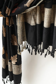Chup Ki Chaadar - چپ کی چادر - Leaf Embroidered Shawl