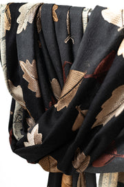 Chup Ki Chaadar - چپ کی چادر - Leaf Embroidered Shawl