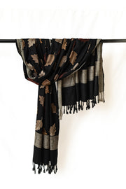 Chup Ki Chaadar - چپ کی چادر - Leaf Embroidered Shawl