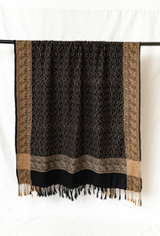 Siyahi-e-Wiqaar - سیاہیِ وقار - Black Embroidered Pakistani Shawl