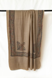 Khamosh Rang - خاموش رنگ - Beige Embroidered Shawl