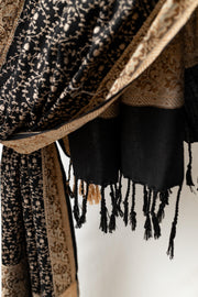 Siyahi-e-Wiqaar - سیاہیِ وقار - Black Embroidered Pakistani Shawl